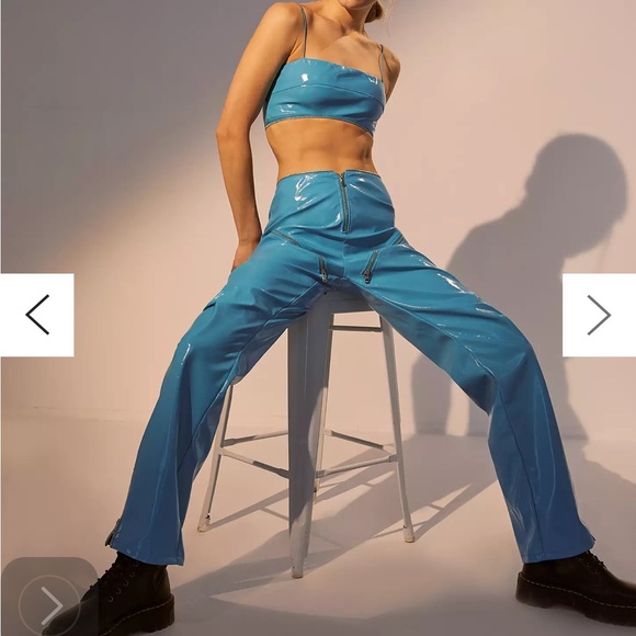 I.AM.GIA Isla Patent Zip-Front Pant blue leather - Picture 5 of 7